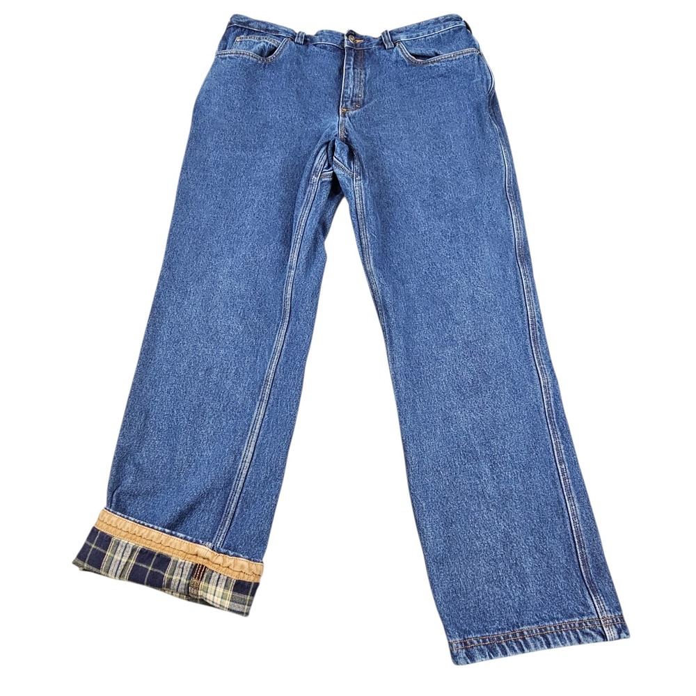Duluth Trading Co Mens Ballroom Flannel Lined Jeans Sz 38x32 Relaxed Fit Rugged